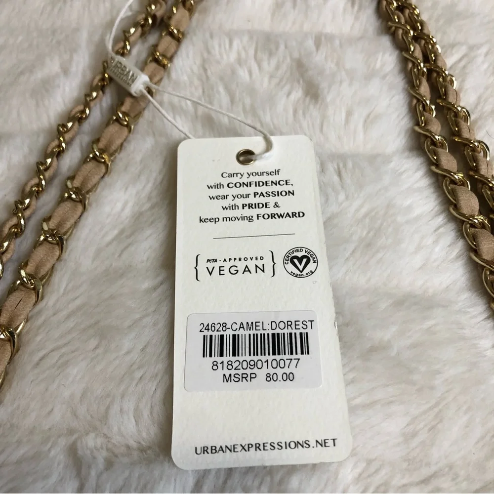 Urban Expressions Crossbody Handbag Camel, Cream￼ Vegan new with tags - Picture 3 of 7